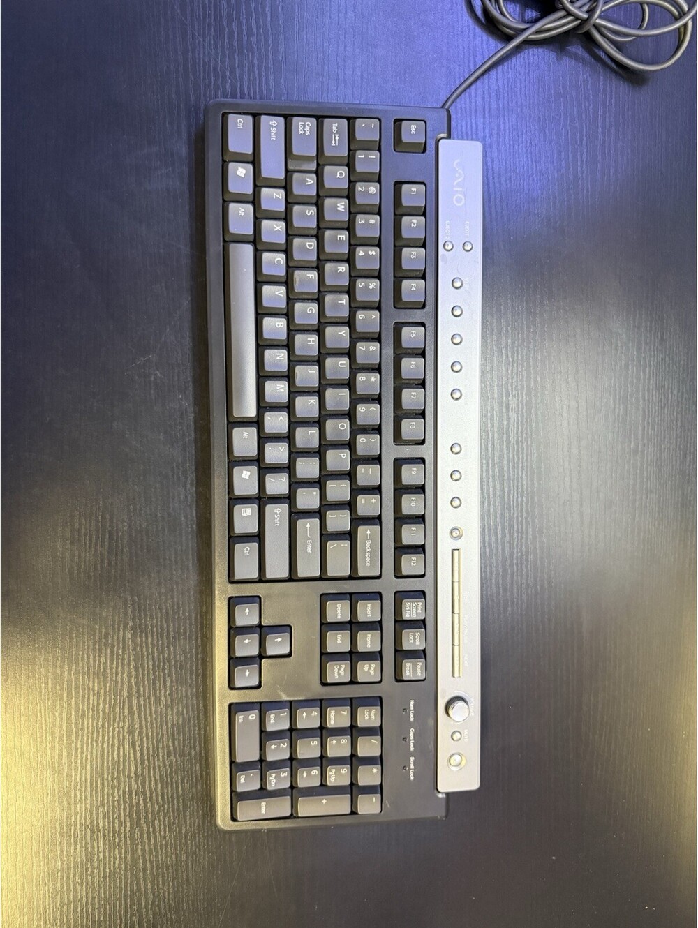 Vintage Sony VAIO Multimedia Keyboard PCVA-KB7P/U PS/2 Black Silver